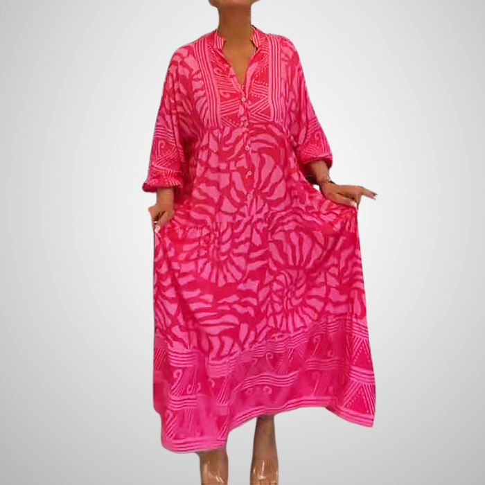 Elka™ - Robe ample imprimée à col en V pour femmes