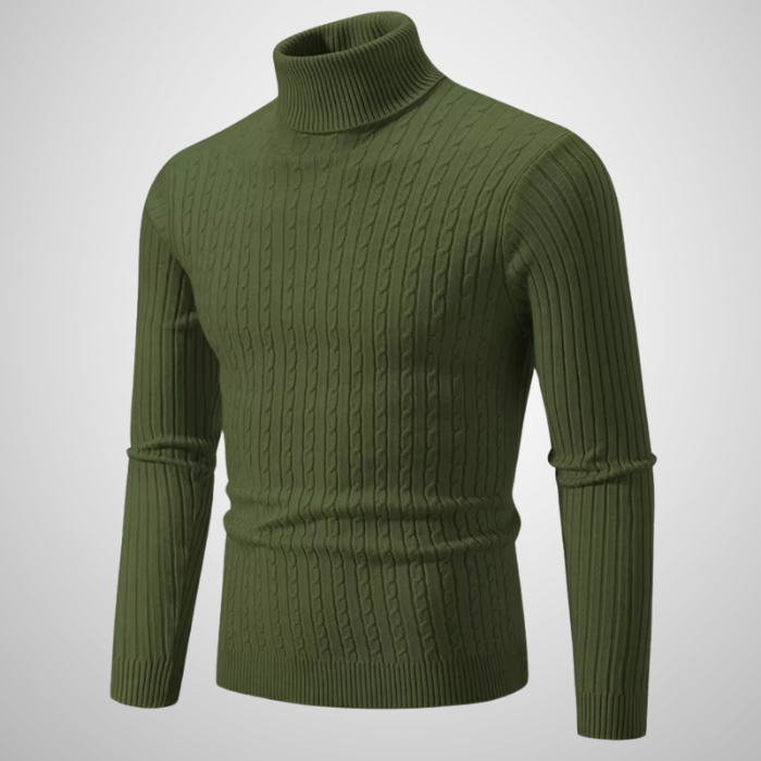 Victor| Pull chaud en maille avec col roulé