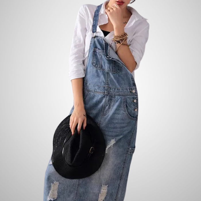 Aurore - Salopette en jean vintage avec poches