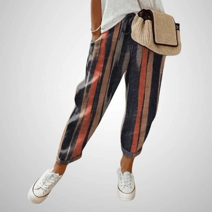 Zoé|Pantalon élégant en coton et lin