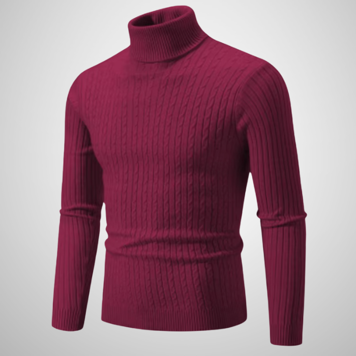 Victor| Pull chaud en maille avec col roulé