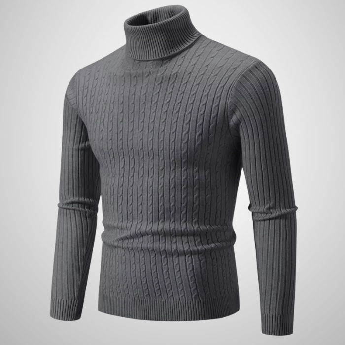 Victor| Pull chaud en maille avec col roulé