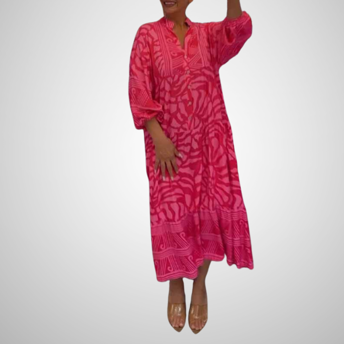 Elka™ - Robe ample imprimée à col en V pour femmes