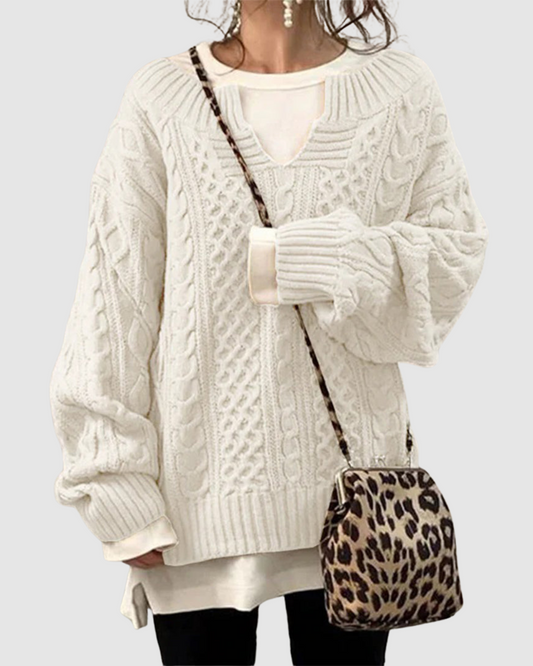 Bianca - Pull oversize en maille avec motif