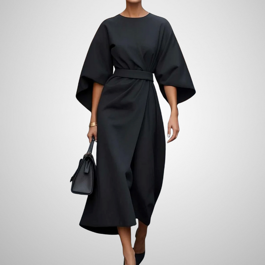 Sonia - Robe élégante avec manches lanterne et ceinture