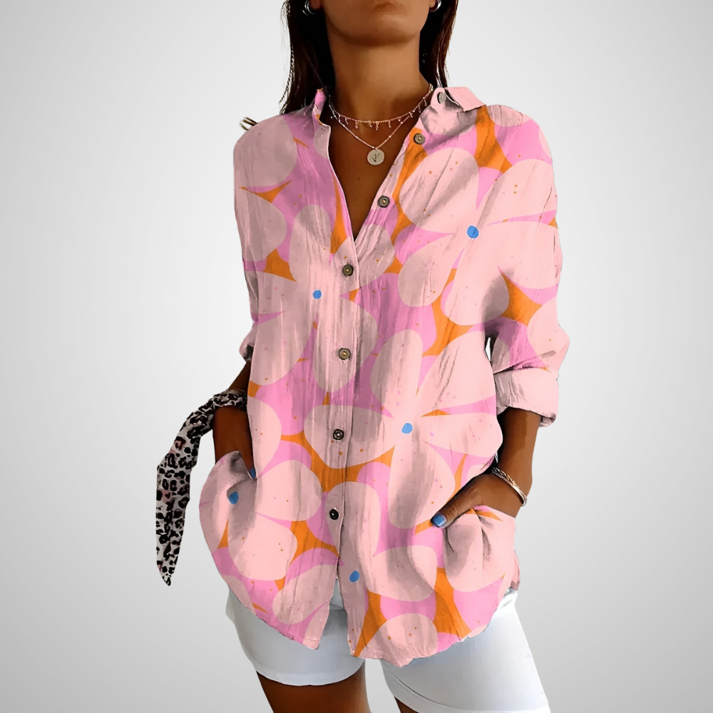 Viviana | Blouse en Coton Florale Wave