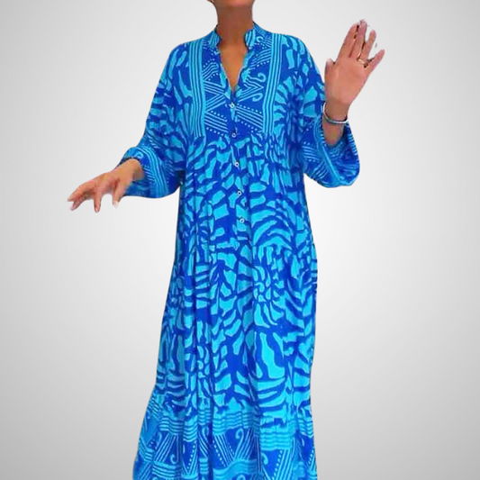 Elka™ - Robe ample imprimée à col en V pour femmes