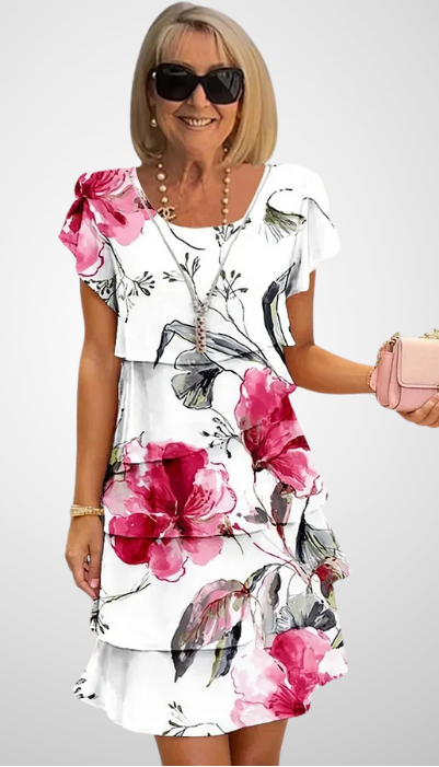 Gilla – Robe à fleurs en cascade Multi Plante