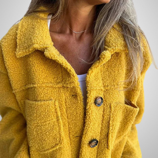 Veste Courte en Laine avec Revers