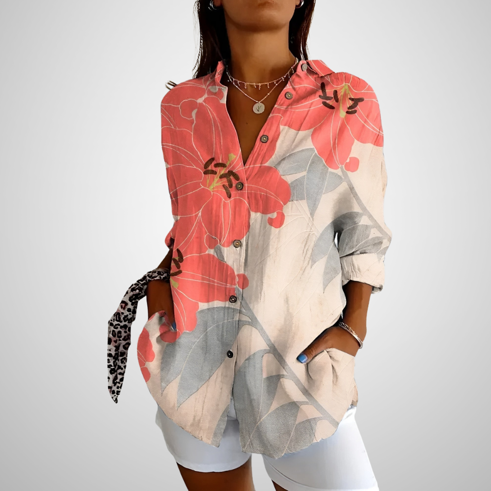 Viviana | Blouse en Coton Florale Wave