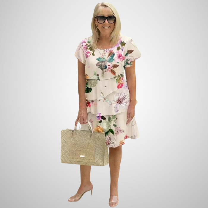 Gilla – Robe à fleurs en cascade Multi Plante