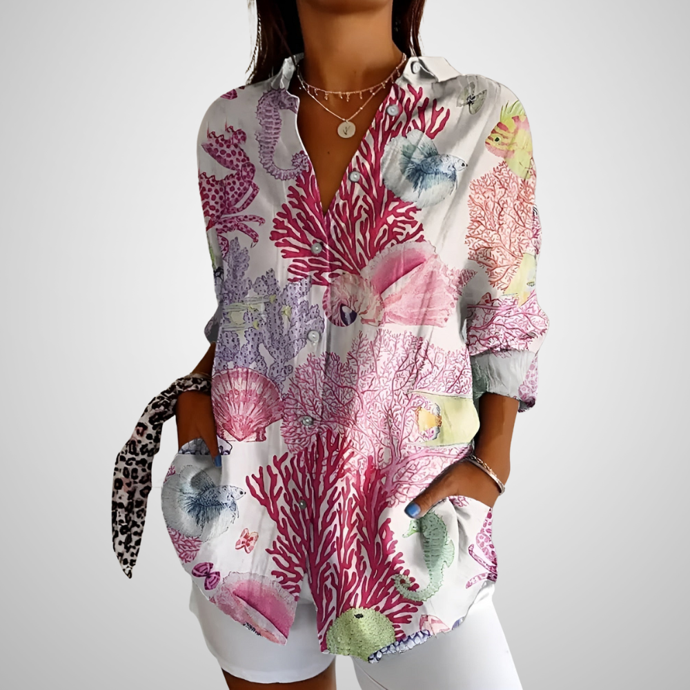 Viviana | Blouse en Coton Florale Wave