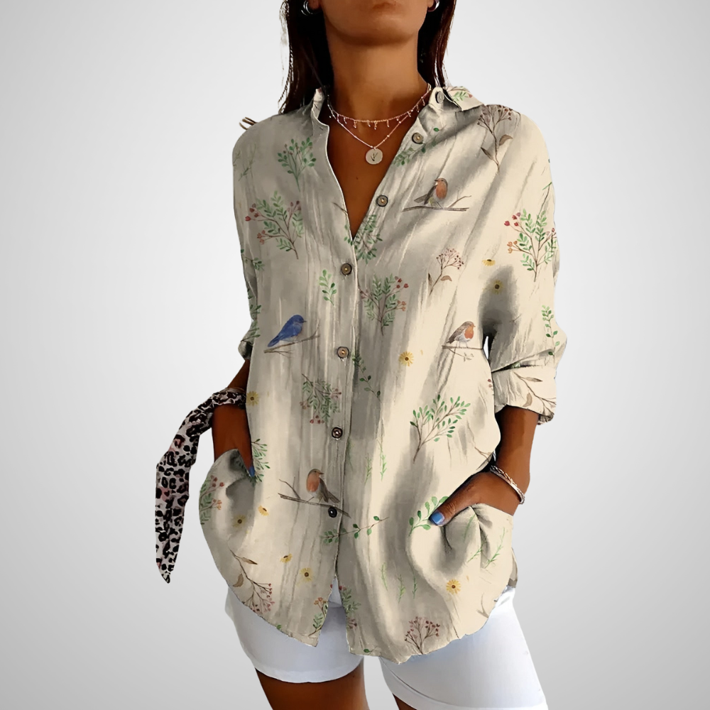 Viviana | Blouse en Coton Florale Wave