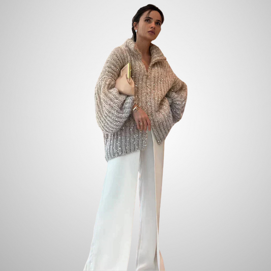 Cassidy | Cardigan en soie scintillante Pull