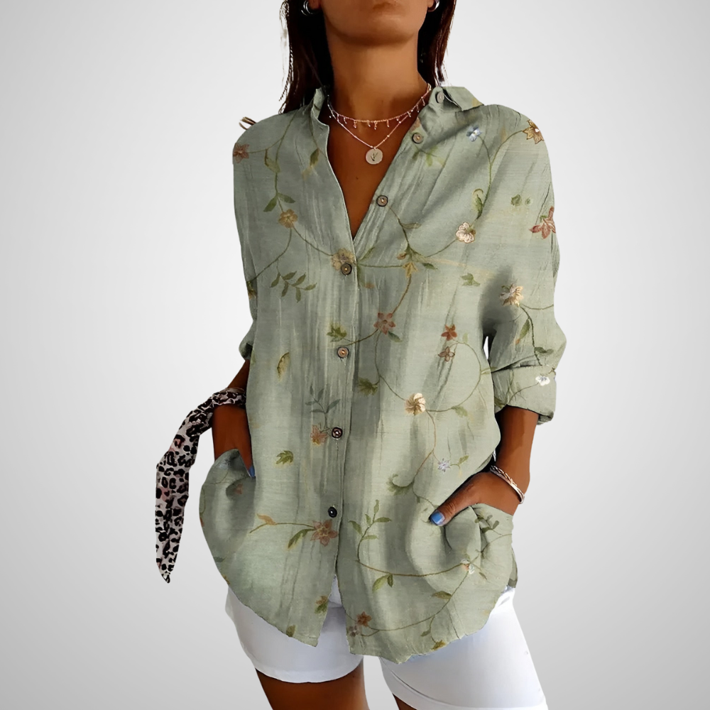 Viviana | Blouse en Coton Florale Wave